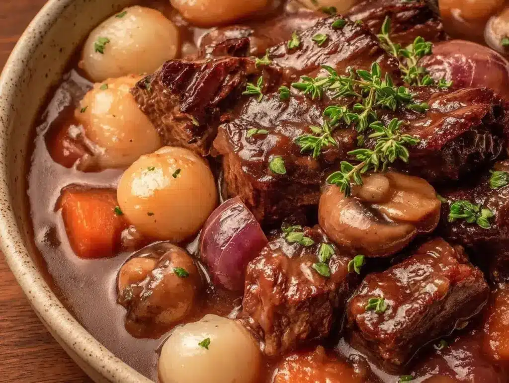 Home 2 classic beef bourguignon recipe - featured image