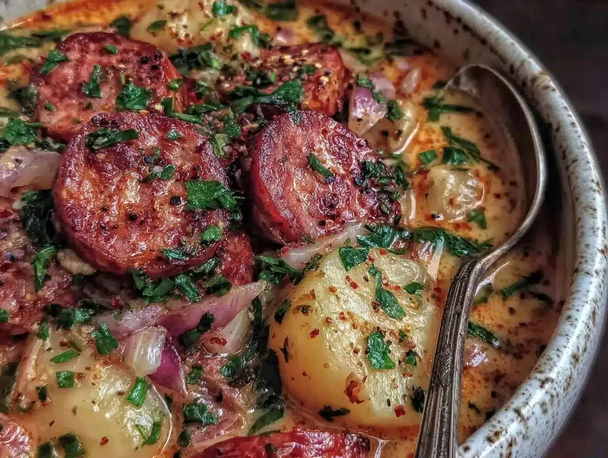 Classic German Potato Soup with Sausage 5 Easy Steps for Cozy Comfort 4 classic german potato soup with sausage preparation steps