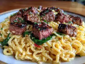 Home 7 cowboy butter linguine with steak bites - featured image