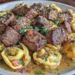 cowboy butter tortellini steak bites - featured image