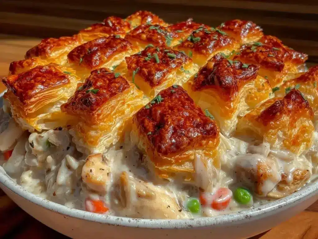 cozy chicken pot pie orzo - featured image