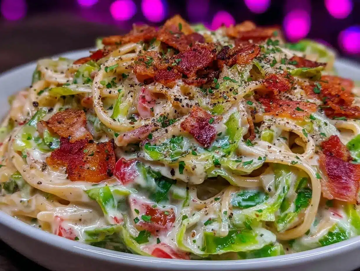 Creamy Cabbage Carbonara Recipe Easy Homemade Velvety Sauce 4 creamy cabbage carbonara recipe preparation steps