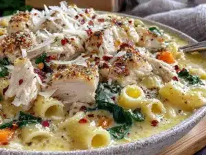 Home 4 creamy chicken pasta soup with spinach - featured image