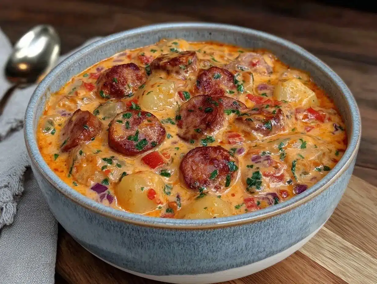 Creamy Hearty Cajun Potato Soup Recipe Ready in 30 Minutes Easy and Delicious 4 creamy hearty Cajun potato soup preparation steps