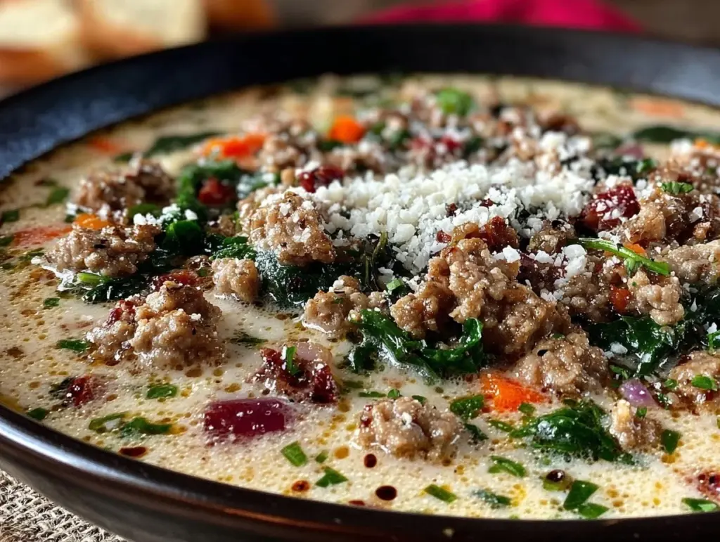 Home 3 creamy Italian ground chicken soup - featured image