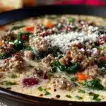 creamy Italian ground chicken soup - featured image