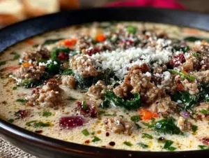 Home 6 creamy Italian ground chicken soup - featured image