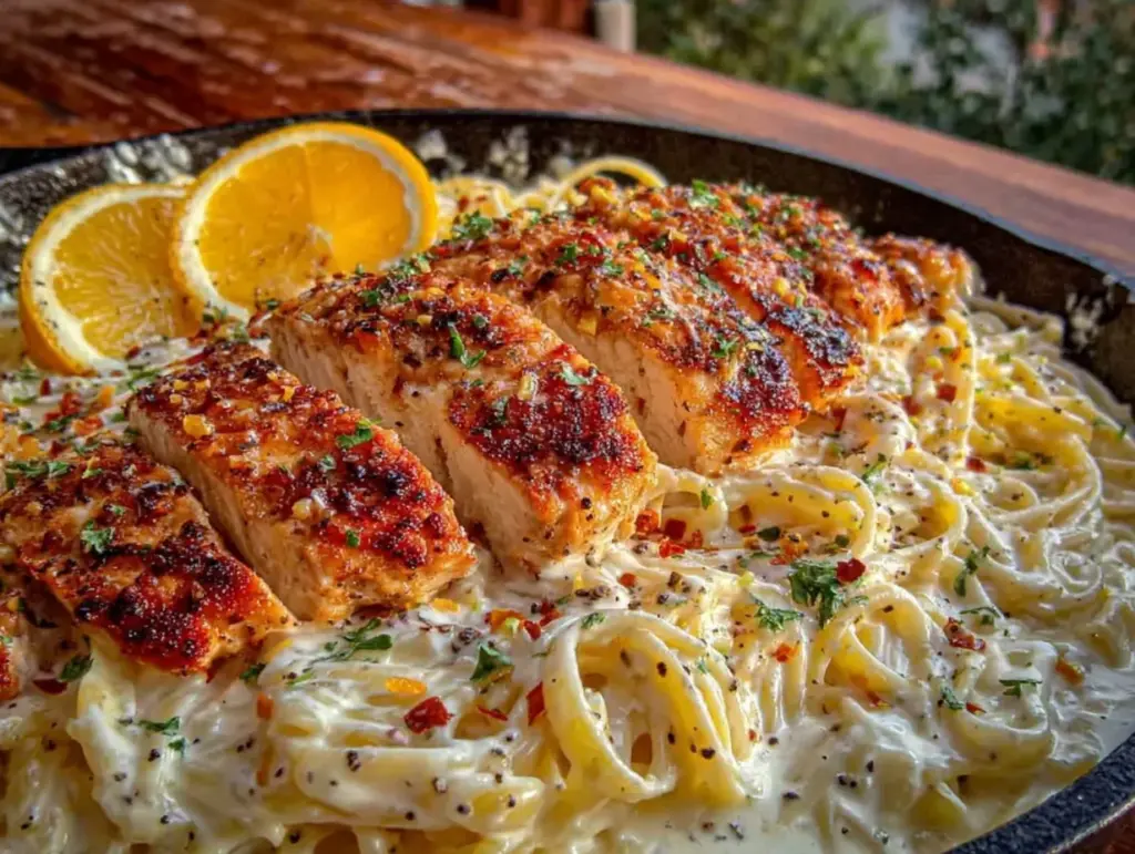 creamy lemon chicken pasta - featured image