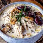 creamy rotisserie chicken mushroom soup - featured image