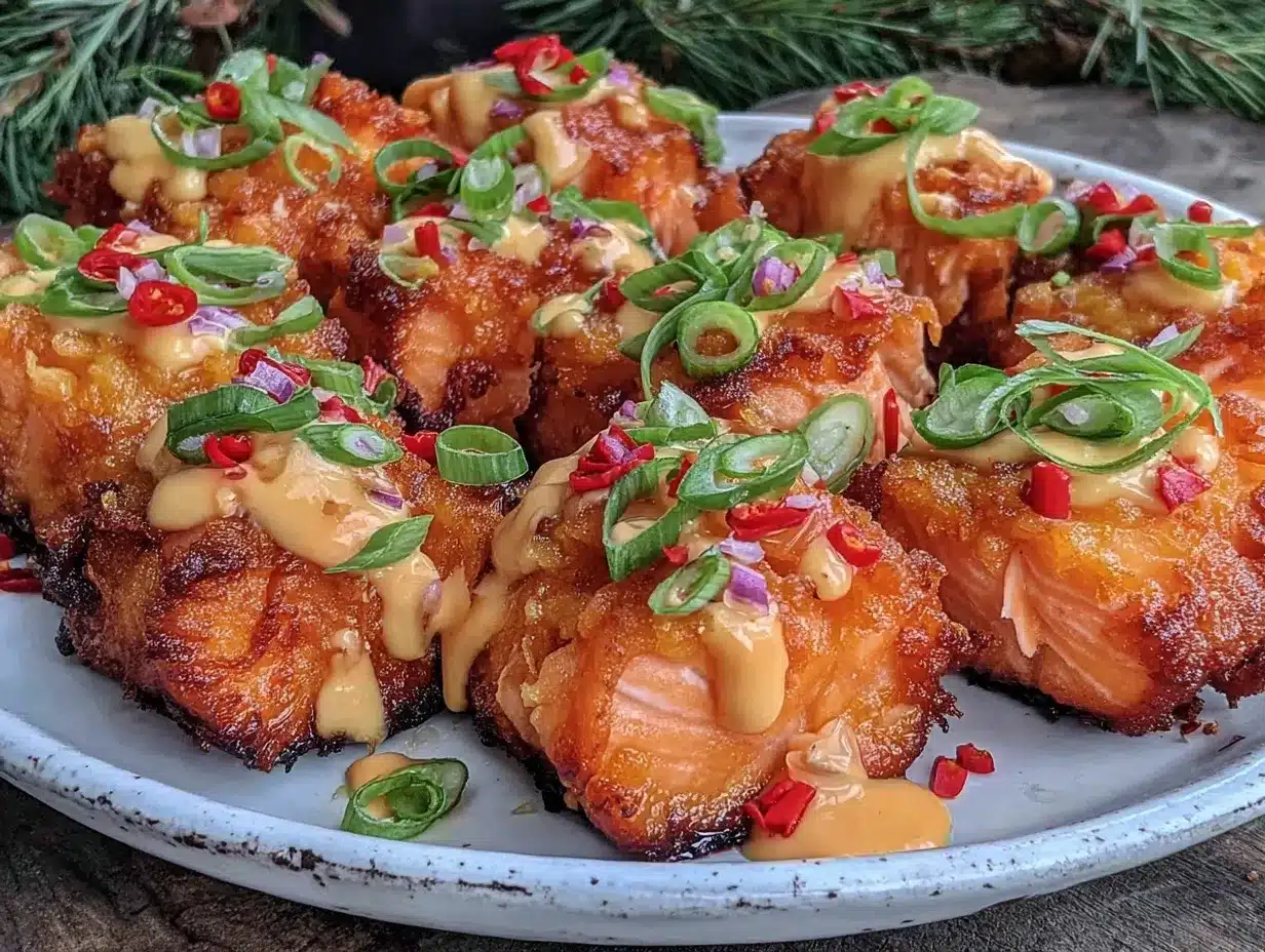 Crispy Bang Bang Salmon Bites Recipe Easy Spicy Creamy Sauce 4 crispy bang bang salmon bites preparation steps