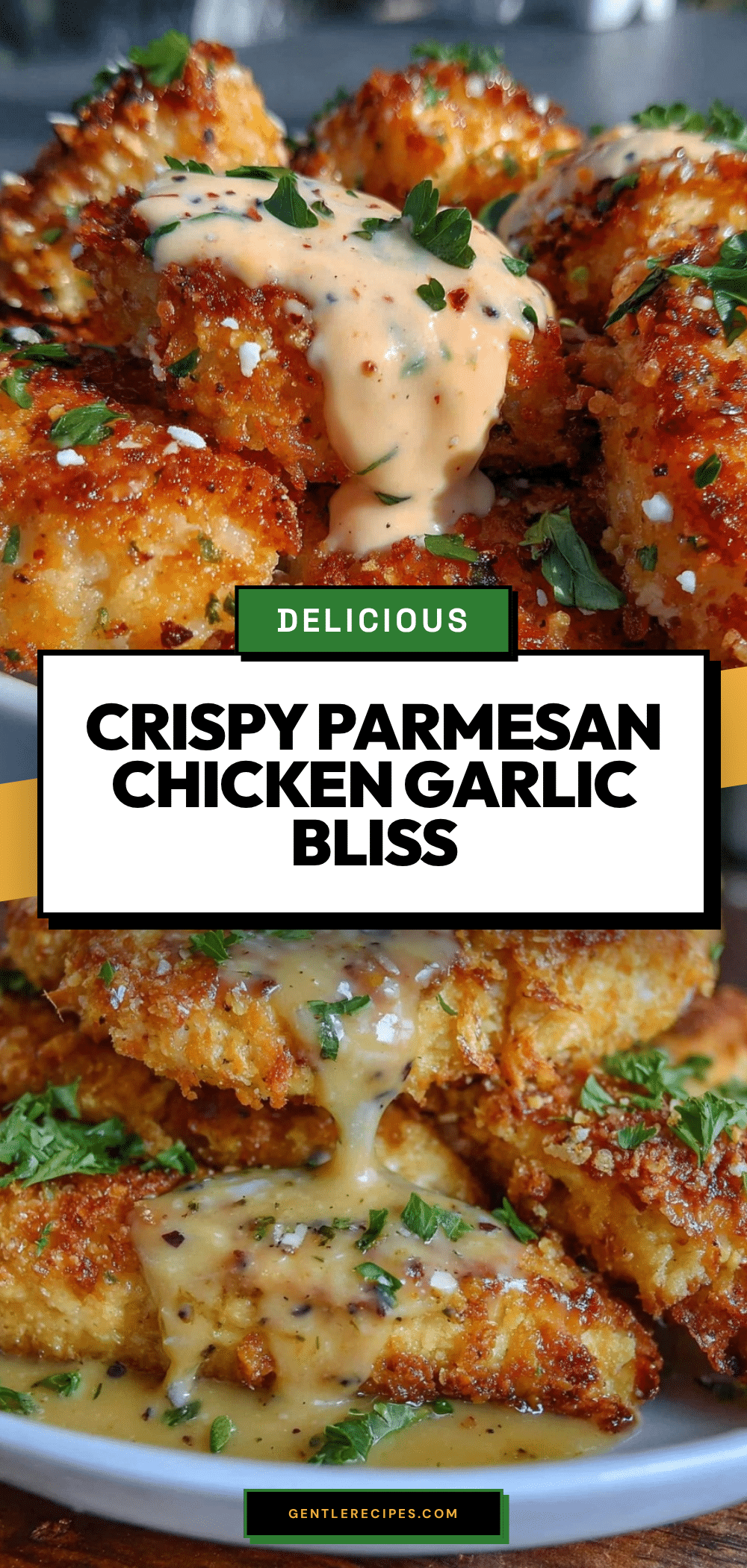 Crispy Parmesan Chicken with Garlic Sauce Easy Dinner Party Recipe 5 crispy Parmesan chicken with garlic sauce recipe