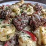 crock pot cheesesteak tortellini - featured image