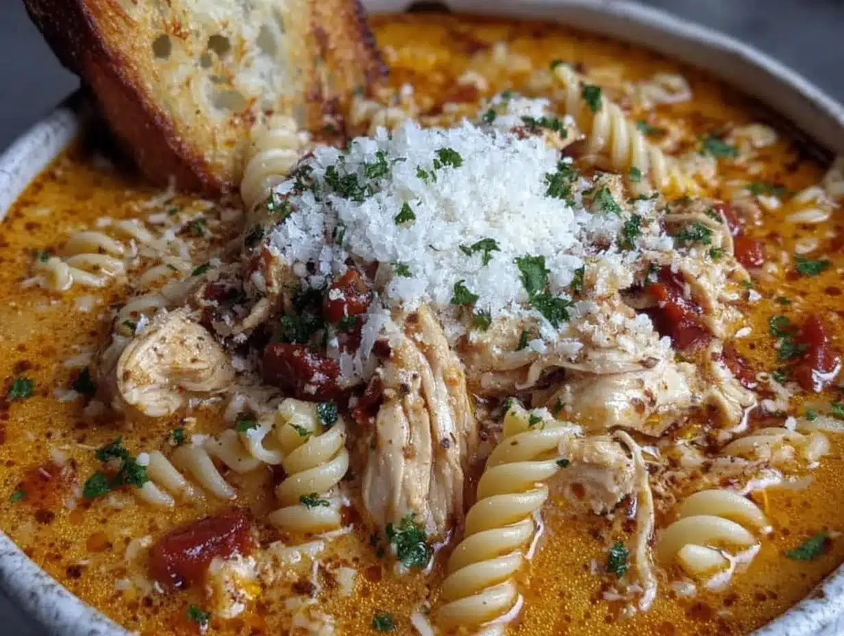 Crock Pot Chicken Parmesan Soup Recipe Easy and Creamy in 30 Minutes 4 crock pot chicken Parmesan soup preparation steps