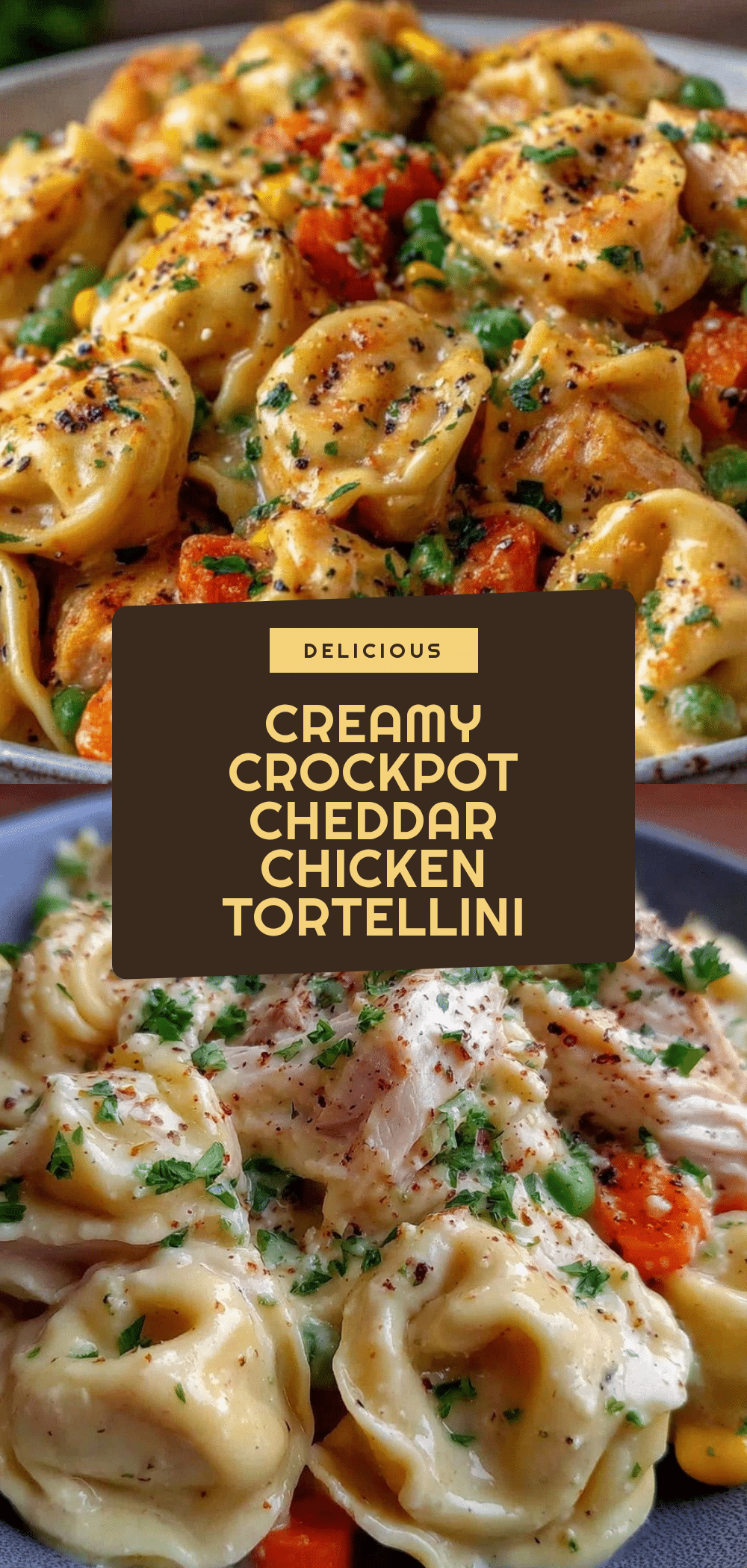 Crockpot Cheddar Chicken Pot Pie Tortellini Recipe Easy Comfort Meal Ideas 5 crockpot cheddar chicken pot pie tortellini recipe