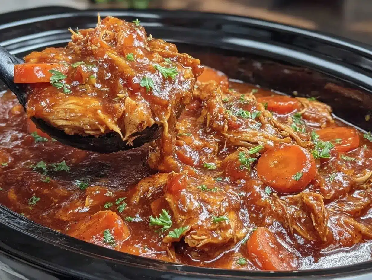 Crockpot Chicken Thigh Pot Roast Recipe Easy Tender Slow Cook Dinner 4 crockpot chicken thigh pot roast preparation steps