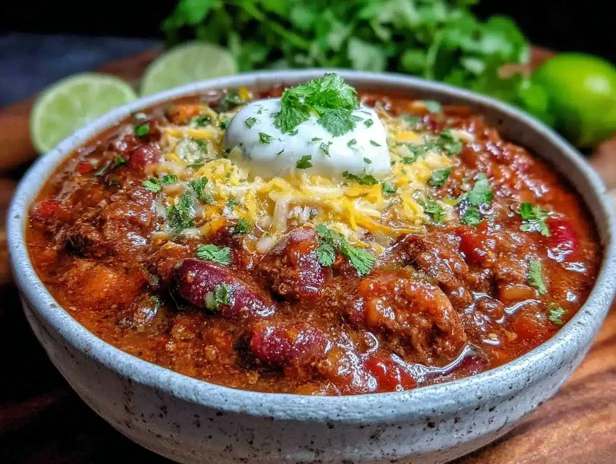 Crockpot Chili with Ground Beef and Beans Easy Hearty Recipe 4 crockpot chili with ground beef and beans preparation steps