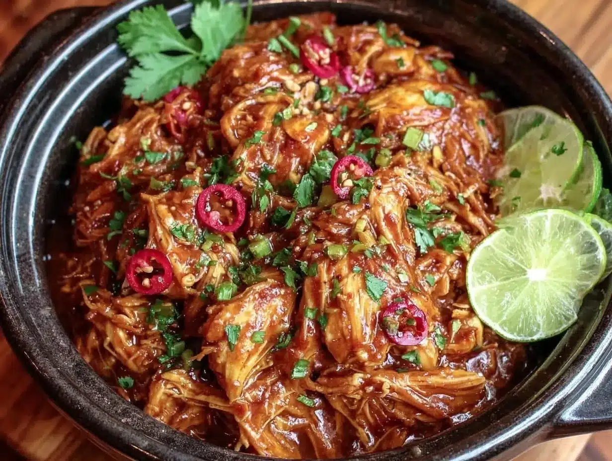 Crockpot Thai Peanut Chicken Recipe Easy Creamy Dinner Idea 4 crockpot thai peanut chicken preparation steps