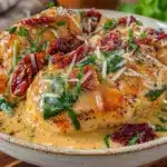 crockpot Tuscan chicken recipe - featured image