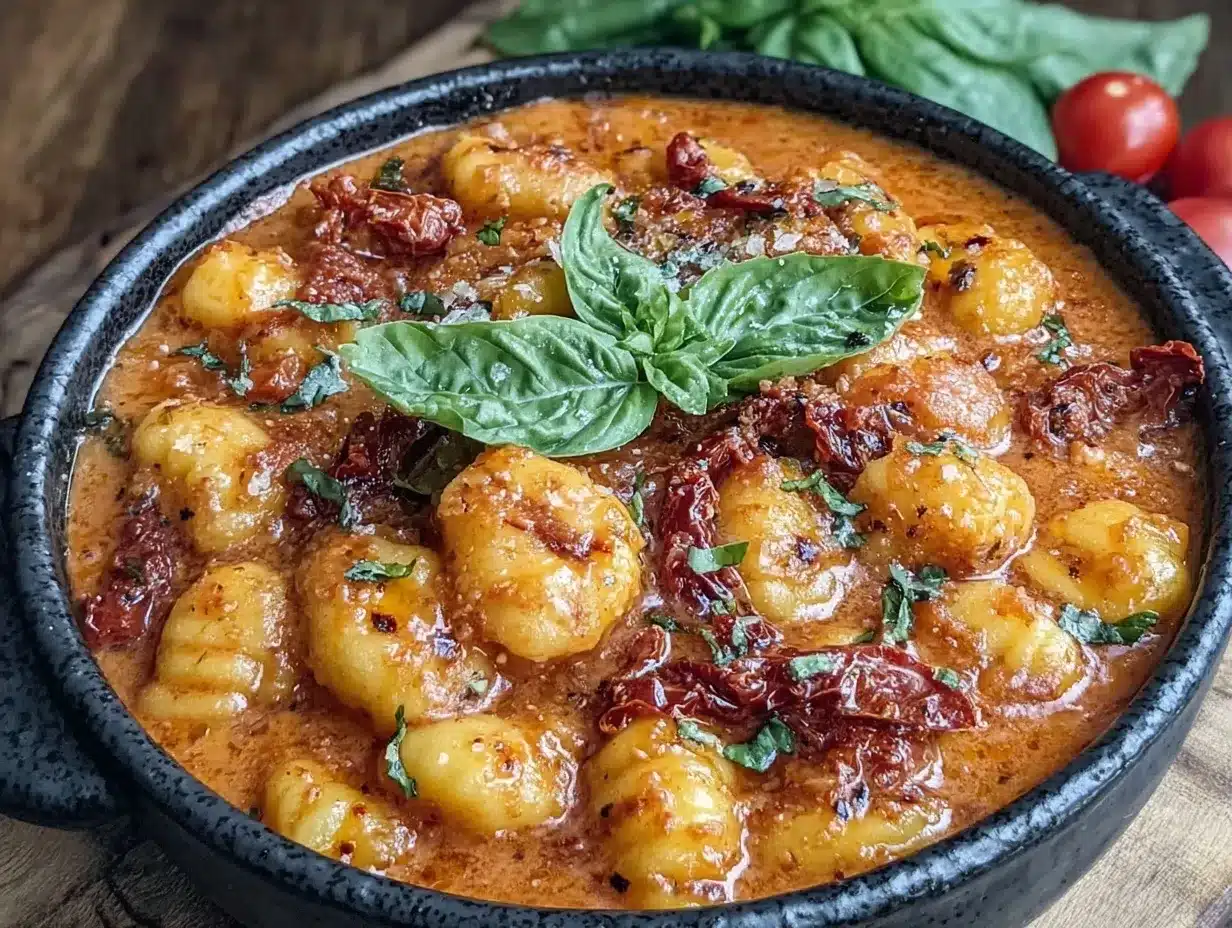 Dairy-Free Sun Dried Tomato Gnocchi Soup Easy Recipe Ready in 30 Minutes 4 dairy-free sun dried tomato gnocchi soup preparation steps