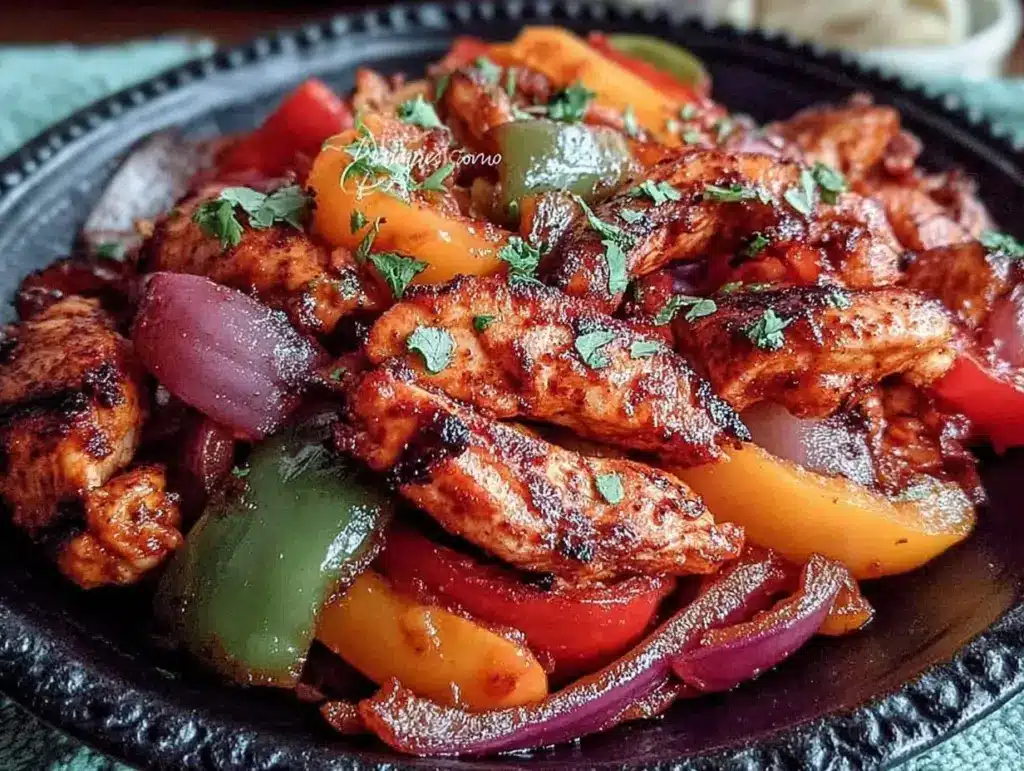 easy crockpot chicken fajitas - featured image