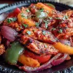 easy crockpot chicken fajitas - featured image