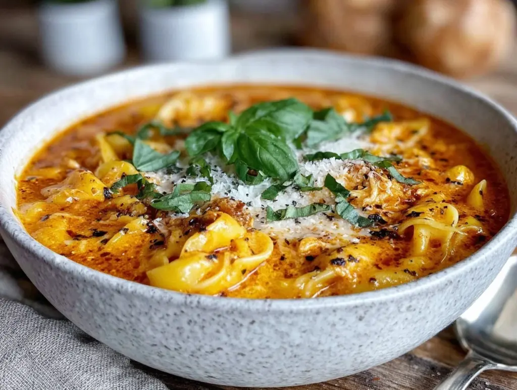 easy crockpot chicken Parmesan soup - featured image