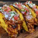 easy crockpot chicken tacos - featured image