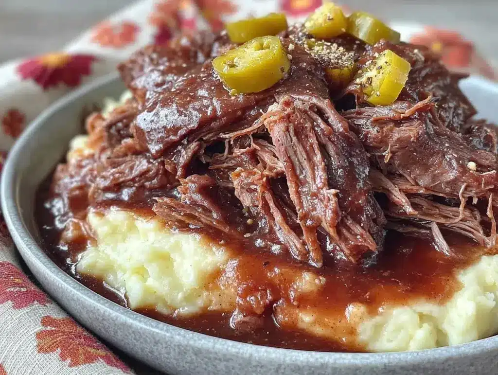easy crockpot mississippi pot roast - featured image