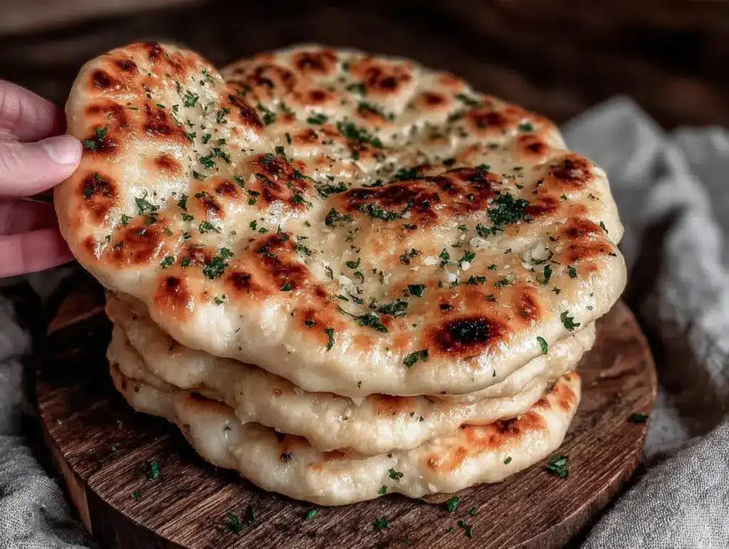 easy garlic flatbreads - featured image