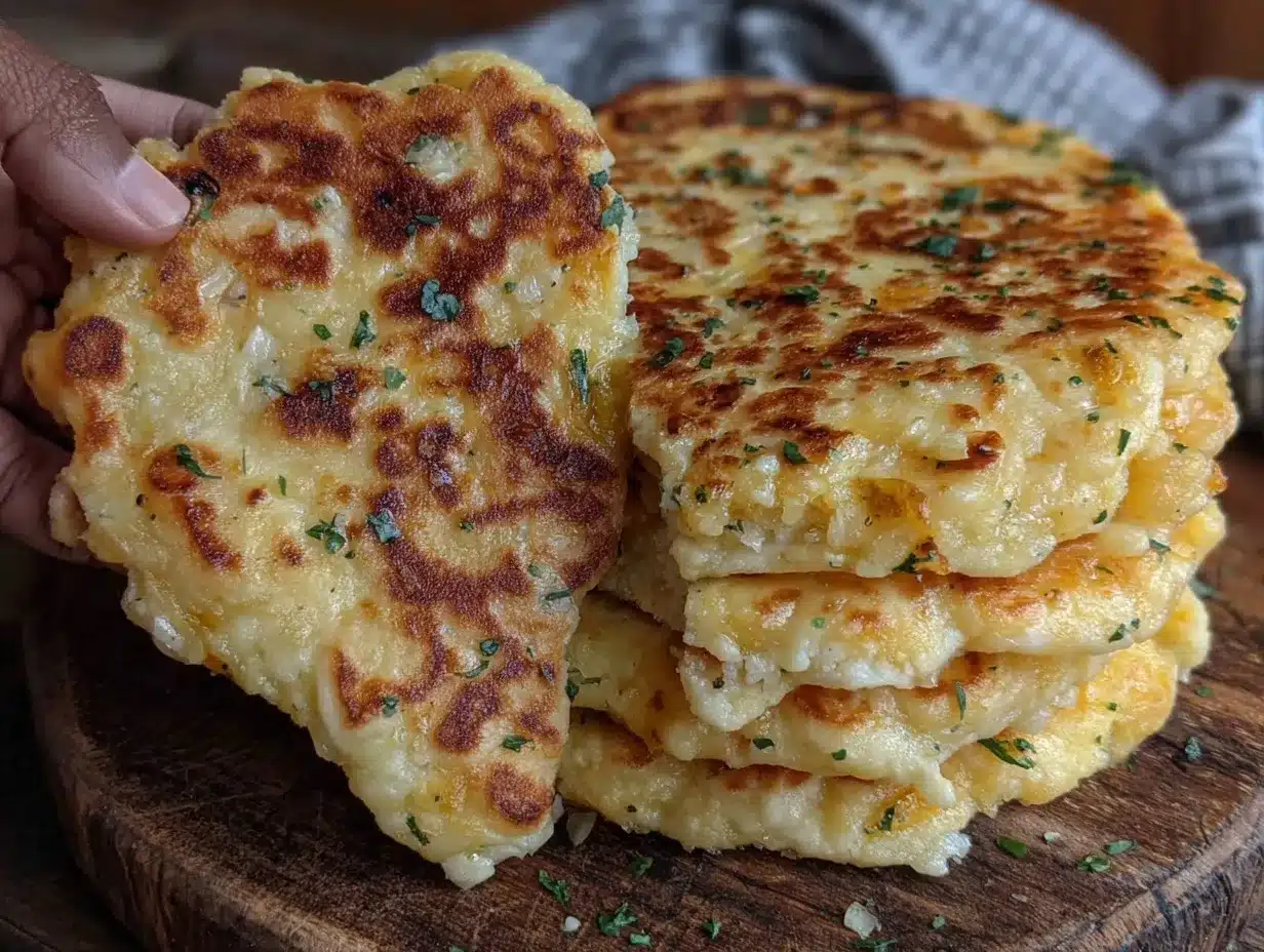 Easy Garlic Flatbreads Recipe with Cheesy Flavor Perfect for Homemade Bread Lovers 4 easy garlic flatbreads preparation steps