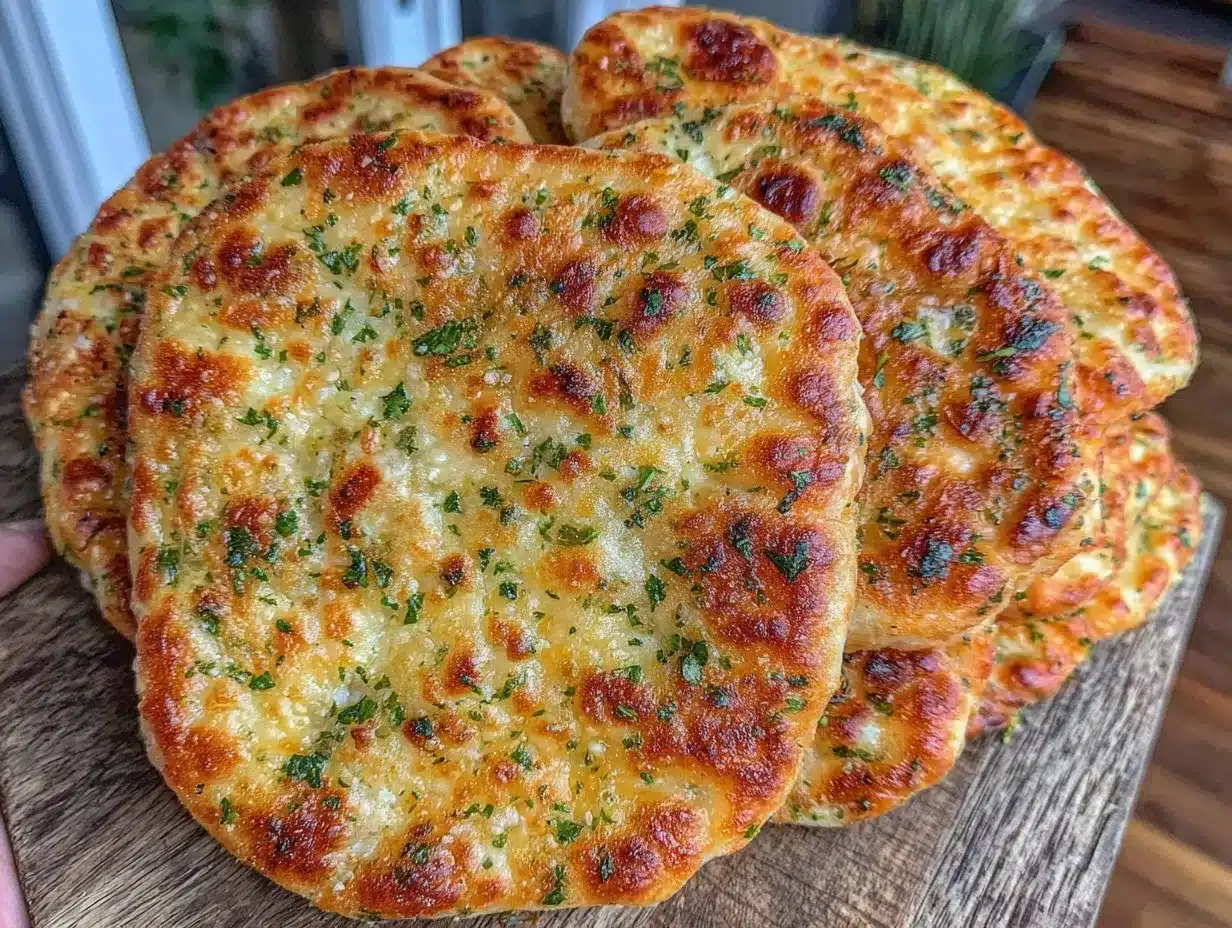 Easy Garlic Flatbreads Recipe 5 Steps for Homemade Bread Lovers 4 easy garlic flatbreads preparation steps
