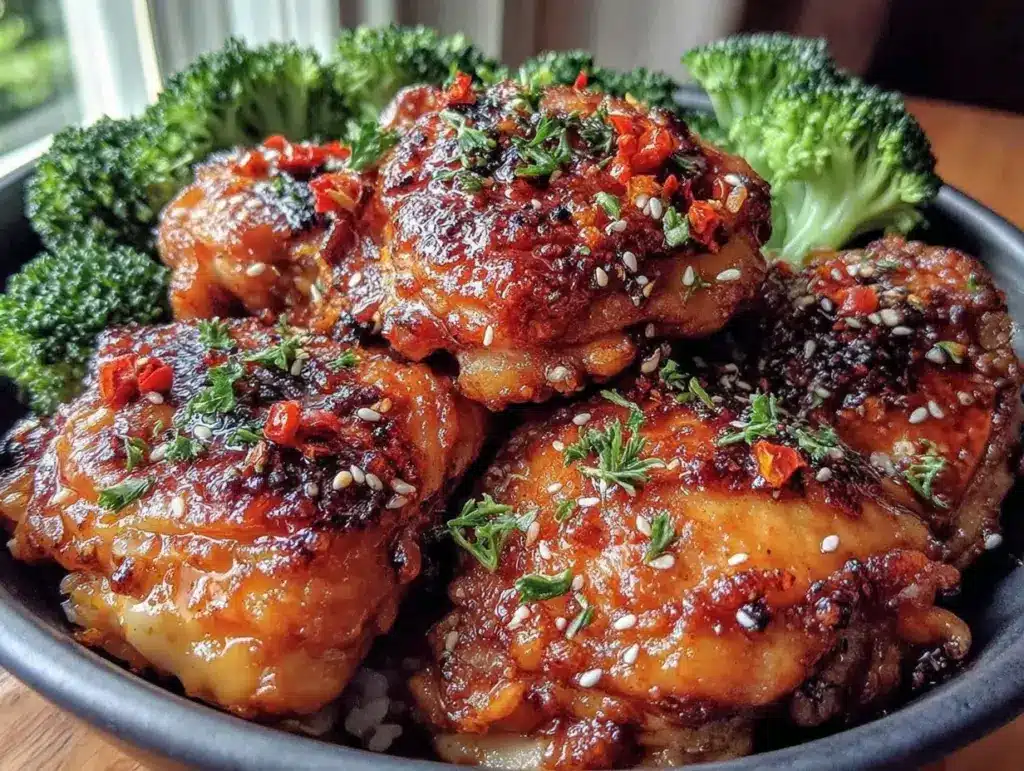 garlic butter chicken and broccoli - featured image