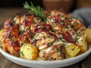 Home 6 Garlic Parmesan Crockpot Chicken and Potatoes - featured image