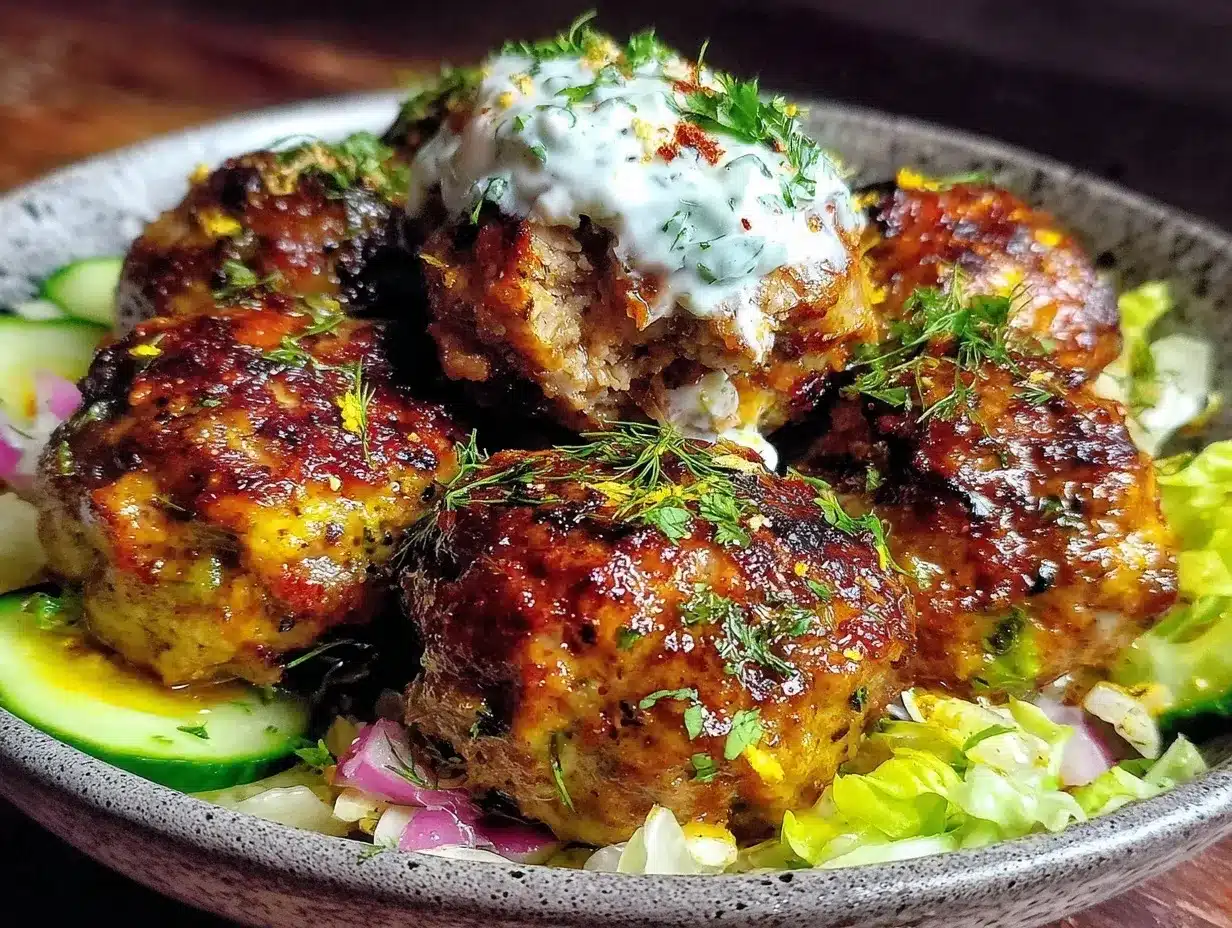 Greek Chicken Meatballs Recipe Easy Weeknight Dinner with Tzatziki Sauce 4 Greek chicken meatballs preparation steps