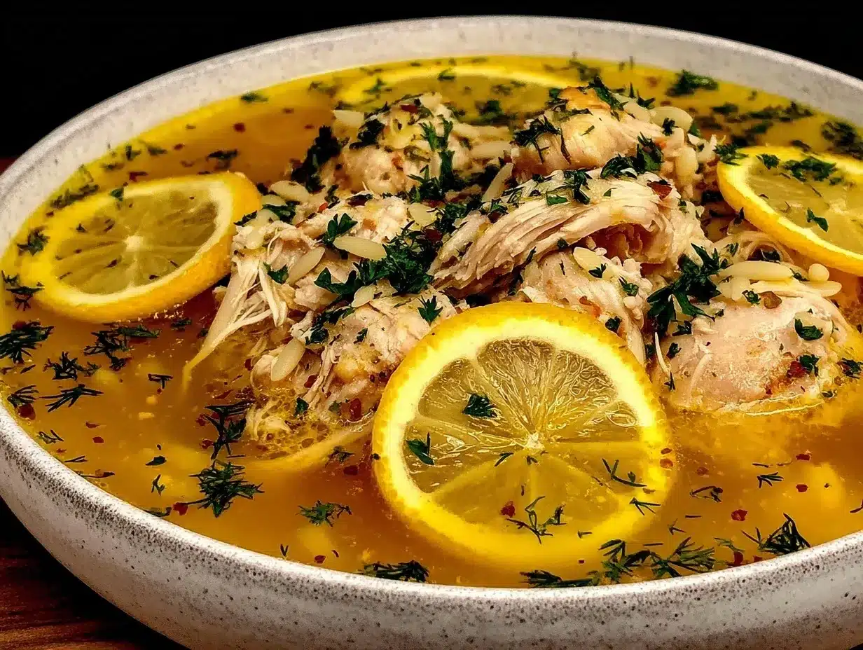 Greek Lemon Chicken Soup Recipe Easy Homemade Soup with Tender Chicken and Bright Flavors 4 Greek lemon chicken soup preparation steps