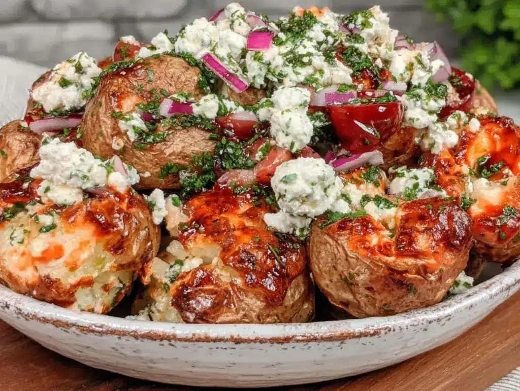 greek potato salad with feta - featured image