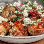 greek potato salad with feta - featured image