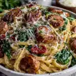 healthy chicken sausage pasta - featured image
