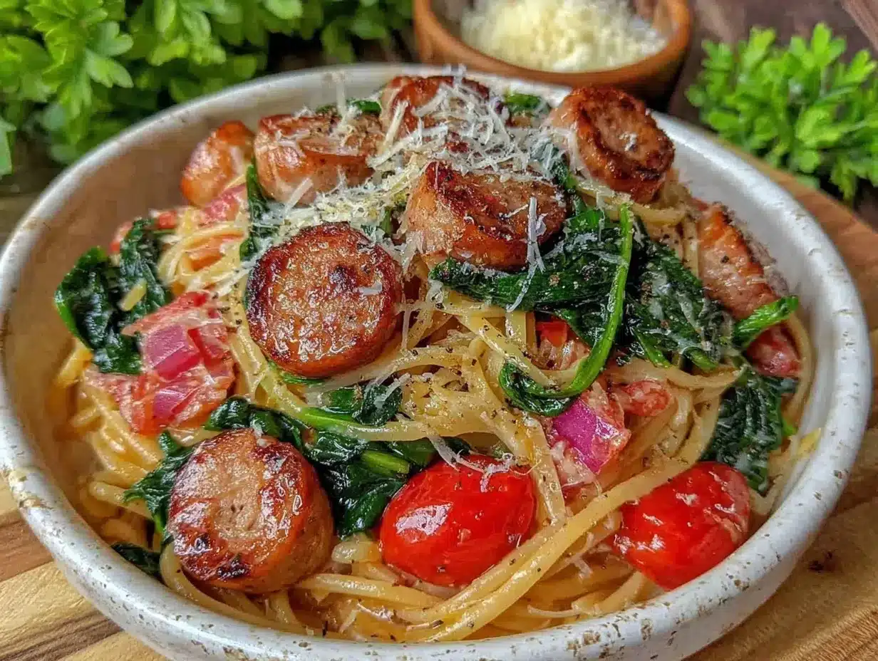 Healthy Chicken Sausage Pasta Recipe Easy 30 Minute Dinner Ideas 4 healthy chicken sausage pasta preparation steps