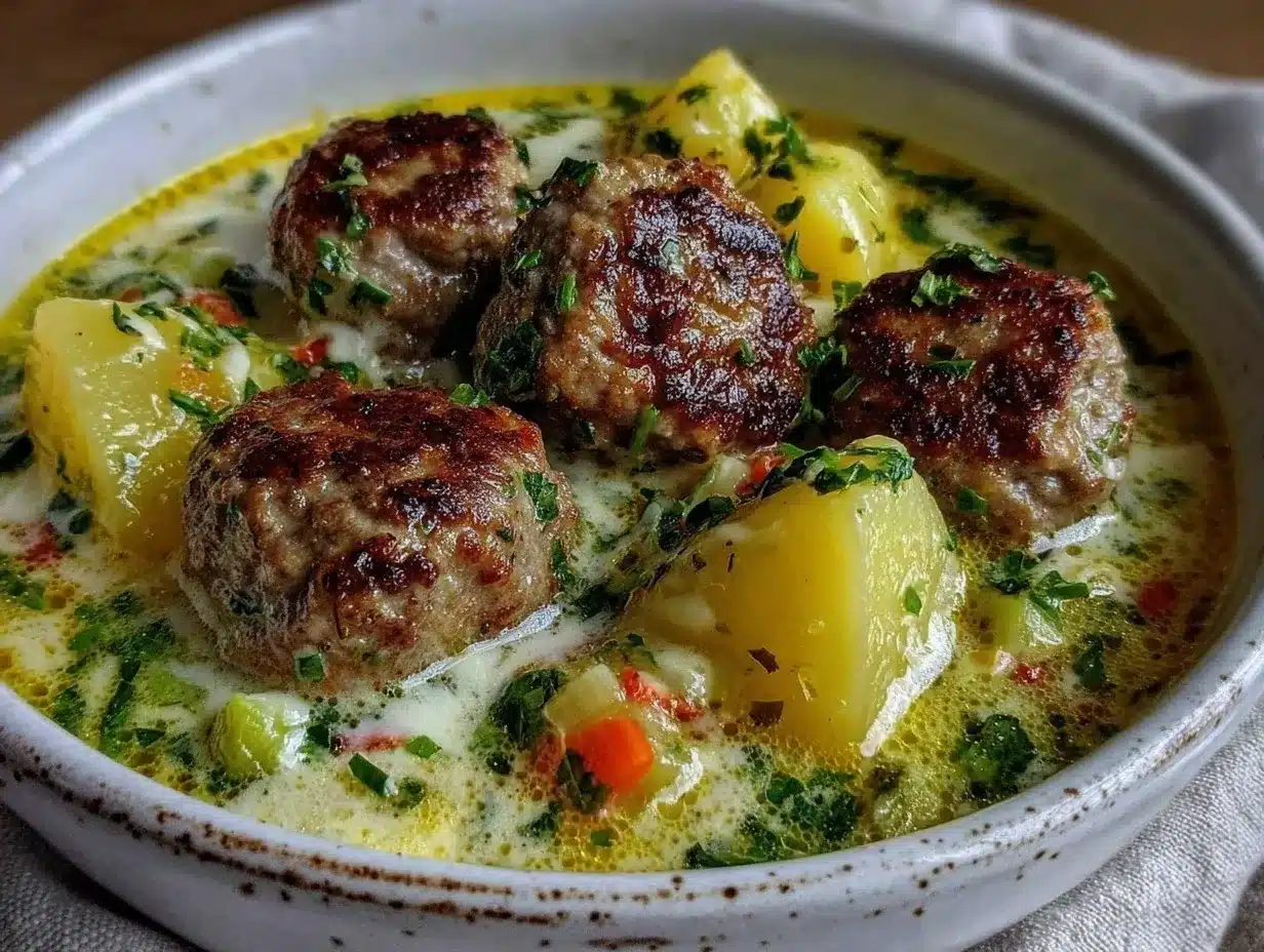 Healthy Pork Sausage Potato Soup Recipe Easy Creamy Velvety Broth 4 healthy pork sausage potato soup preparation steps