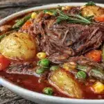 hearty vegetable beef soup - featured image
