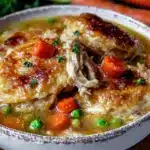 high protein chicken pot pie soup - featured image