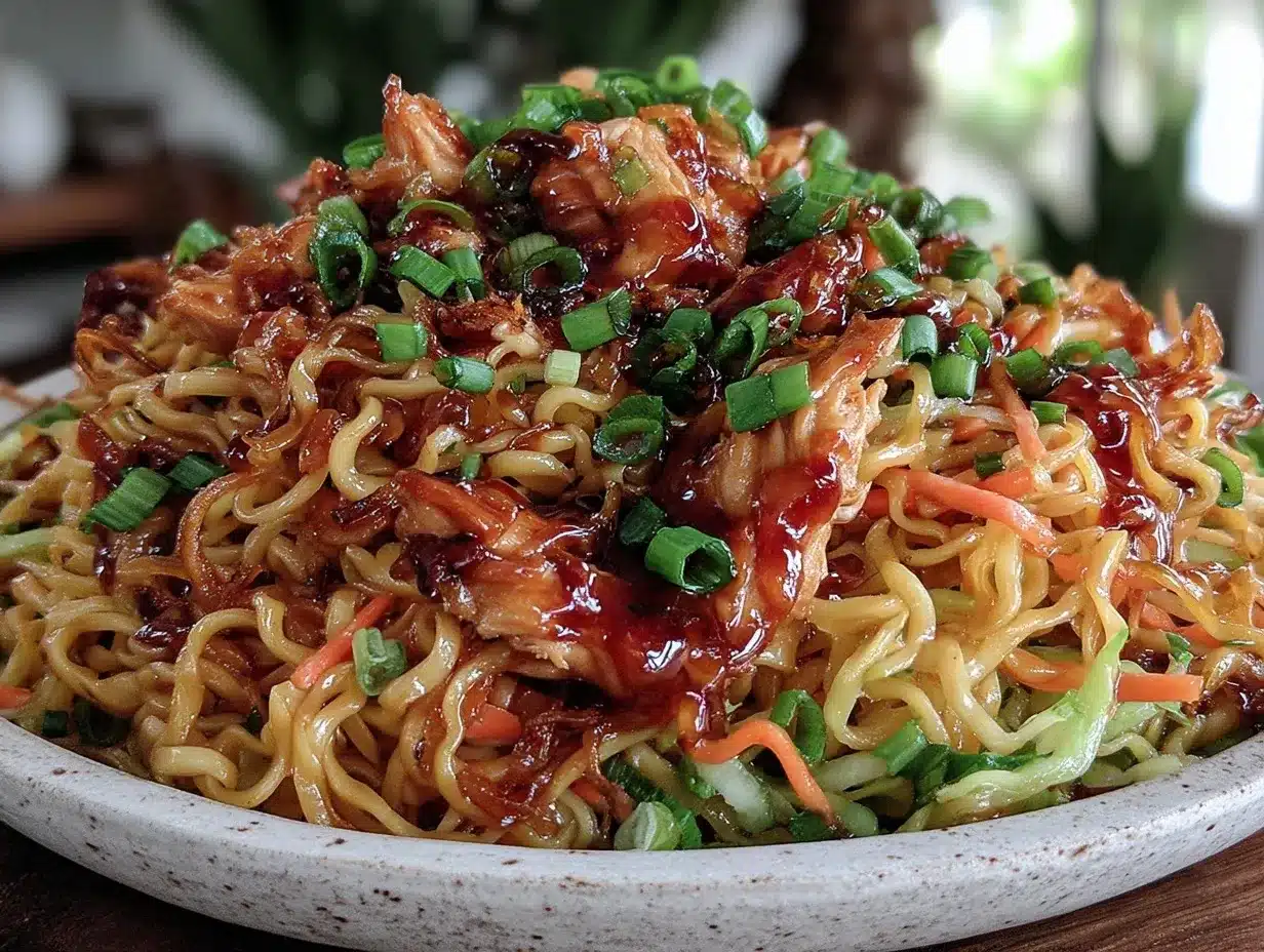 High Protein Sticky Garlic Chicken Noodles Recipe for Easy Quick Dinner 4 high protein sticky garlic chicken noodles preparation steps