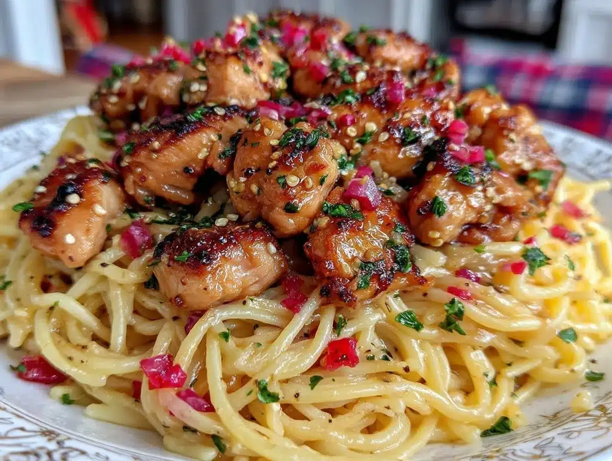 Honey Pepper Chicken Pasta Recipe Easy Family Dinner for 5 4 honey pepper chicken pasta preparation steps