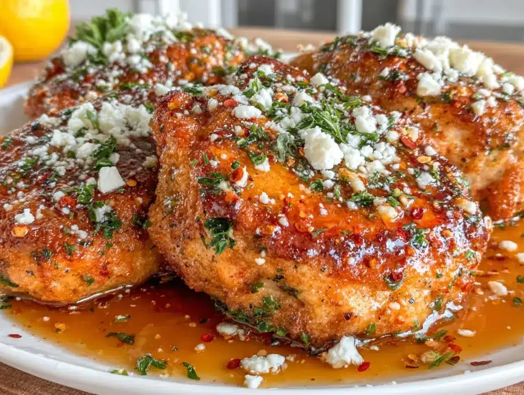 hot honey feta chicken - featured image