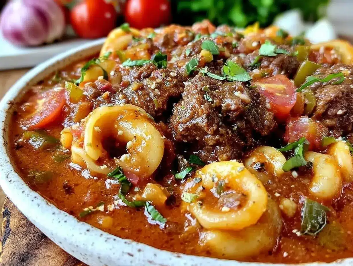 Italian Ground Beef Pasta Soup Recipe Easy Ready in 30 Minutes 4 Italian Ground Beef Pasta Soup preparation steps