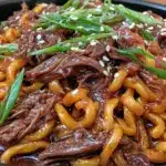 korean beef noodles slow cooker recipe - featured image