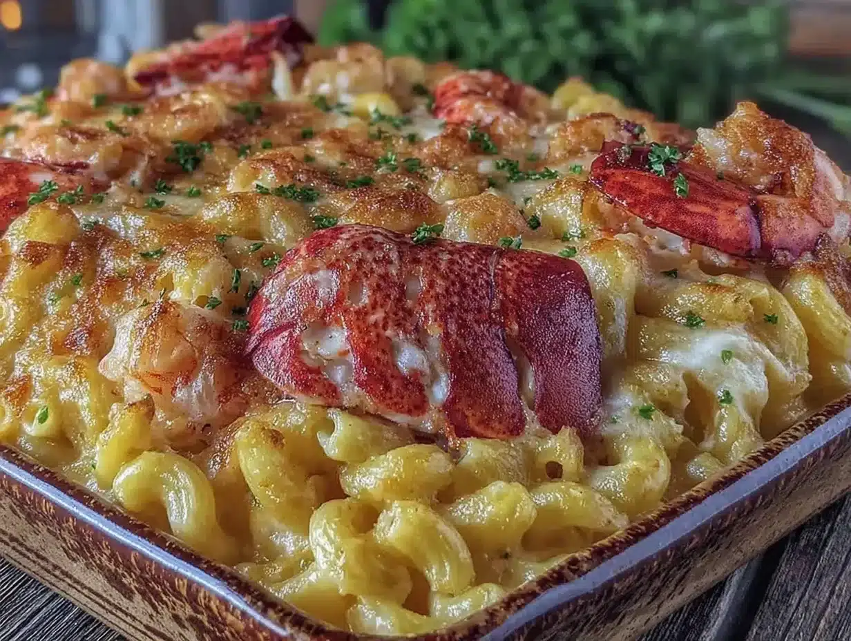 Lobster Crab Shrimp Macaroni and Cheese Recipe with Crispy Cheese Crust Perfect for Seafood Lovers 4 lobster crab shrimp macaroni and cheese preparation steps