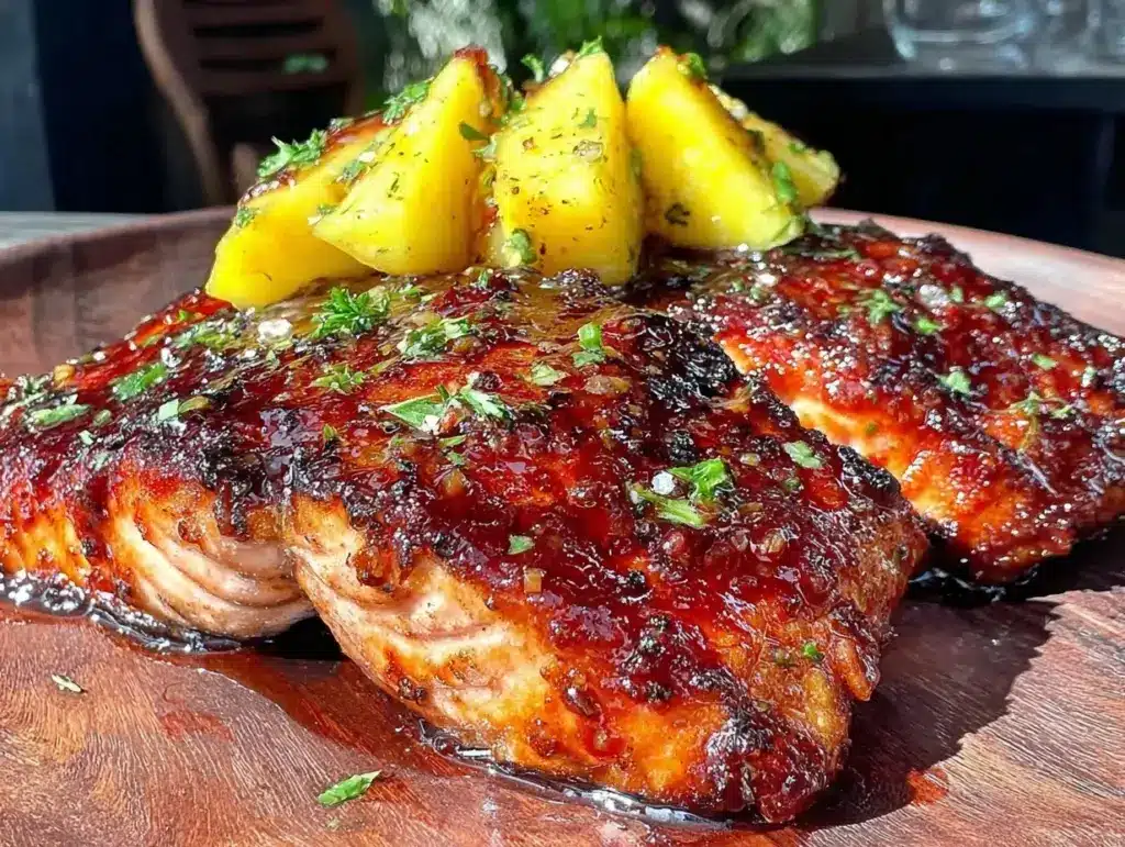 mango teriyaki salmon recipe - featured image
