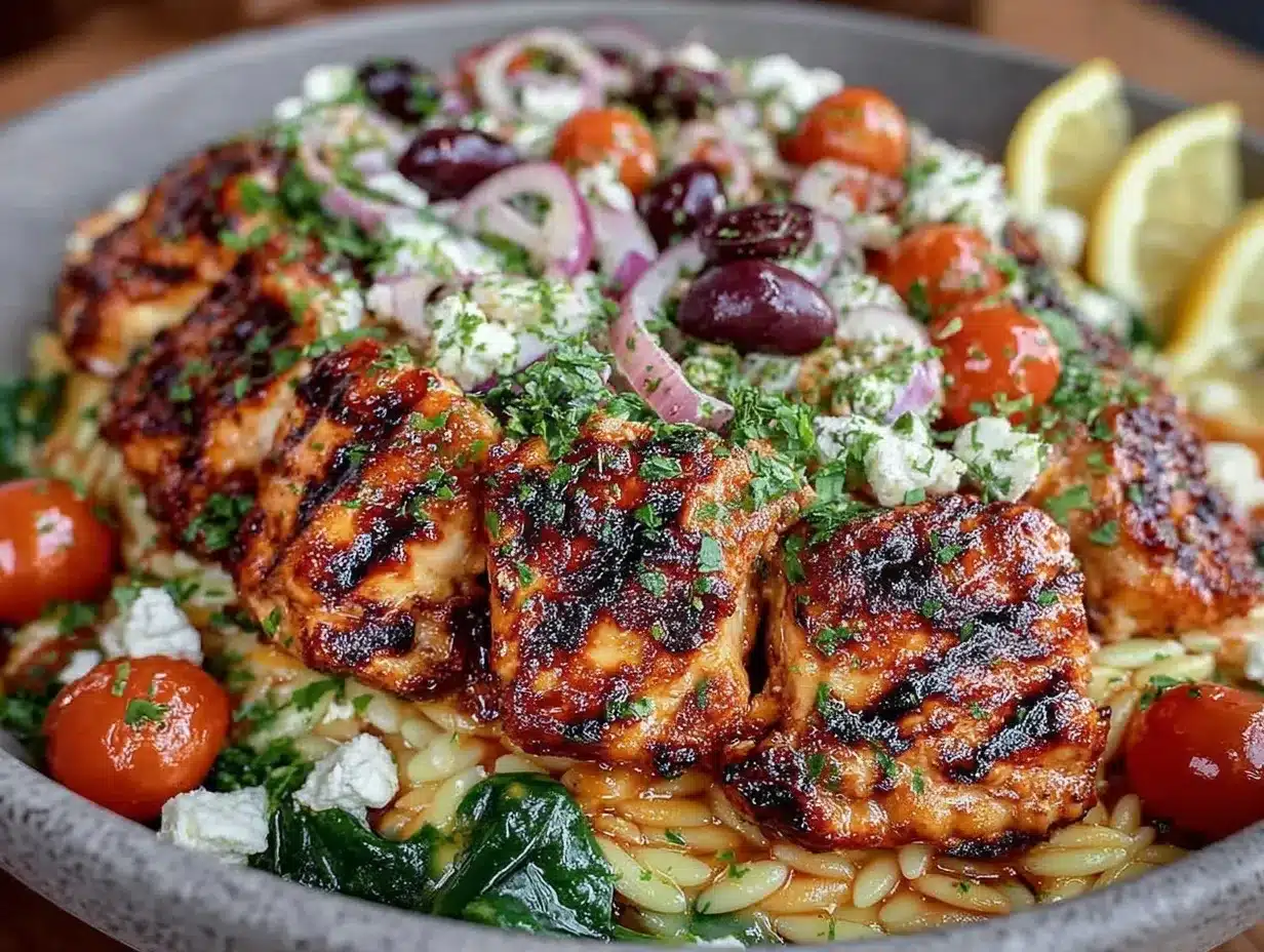 Mediterranean Chicken Orzo Healthy Dinner Recipe Ready in 30 Minutes 4 Mediterranean chicken orzo preparation steps